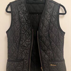 Barbour Betty Quilted Fleece Lined Vest - Black Size 4